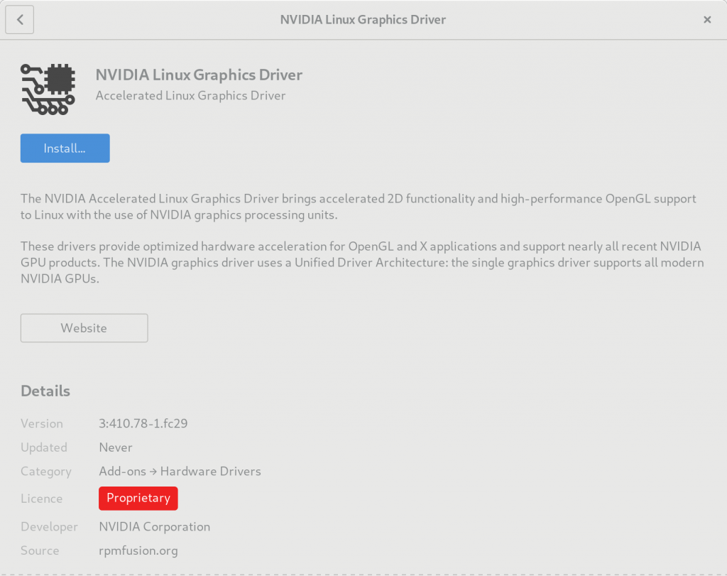 Fedora NVIDIA Linux Graphics Driver Install