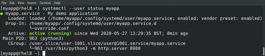 systemd user services