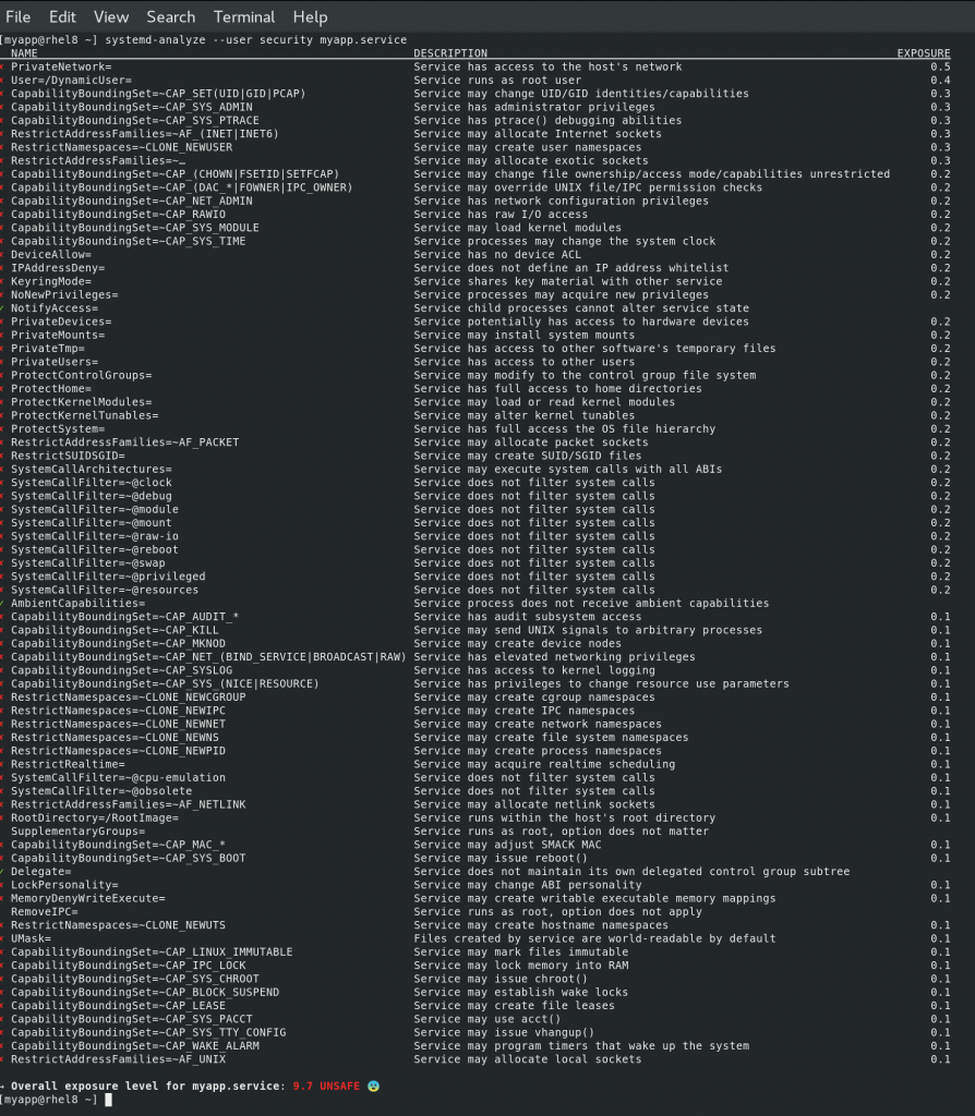 SystemD User Services Security