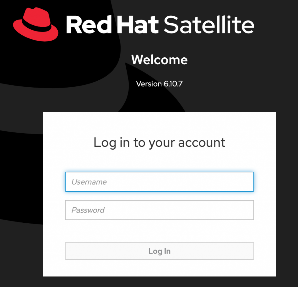 Red Hat Satellite 6.10.7 login
